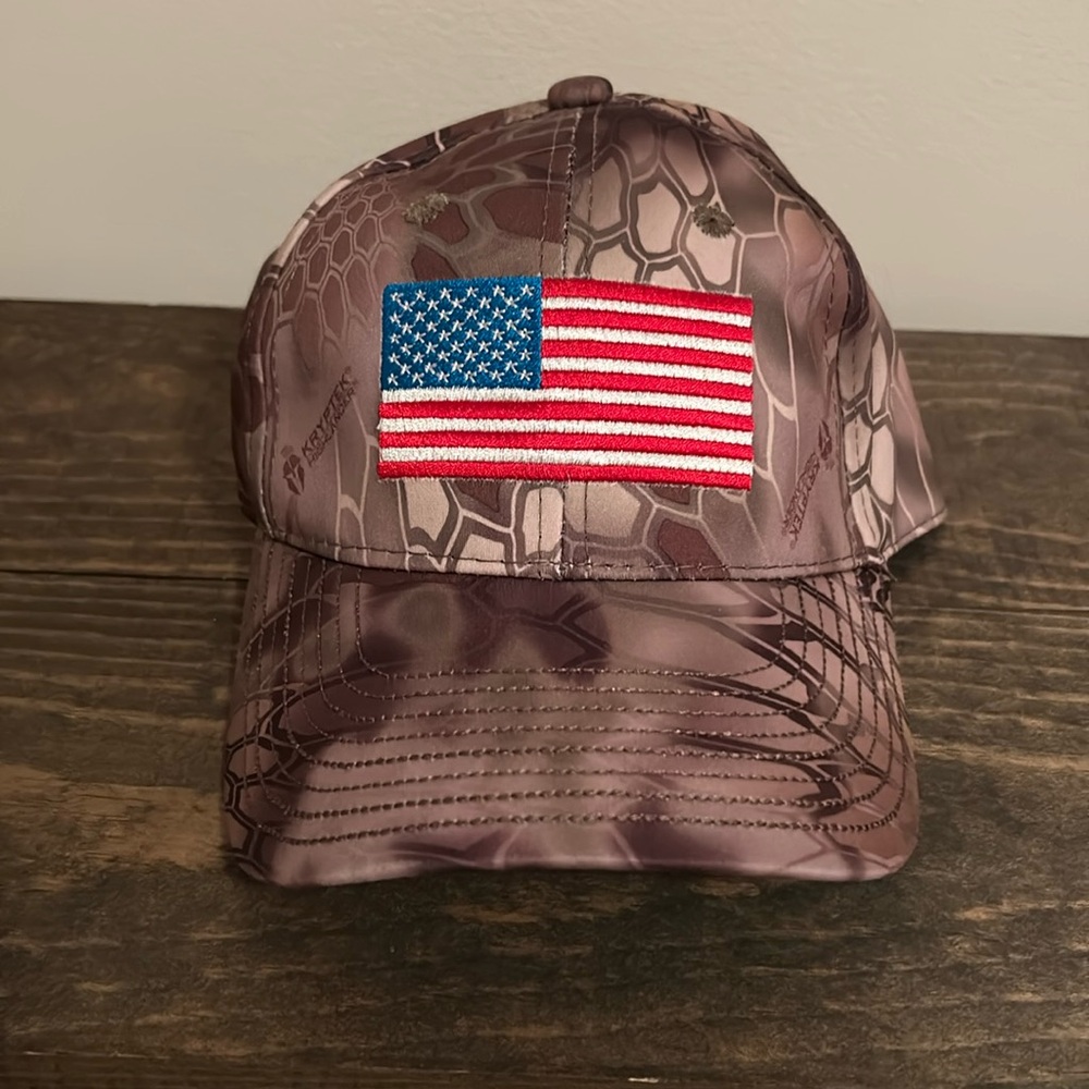 Camo hat with American Flag